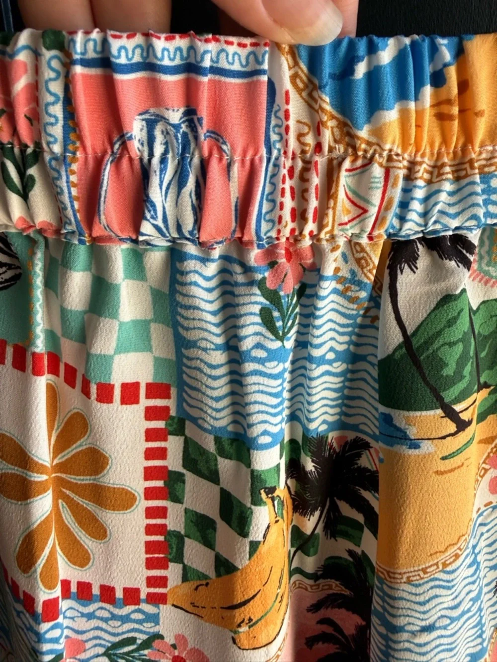 NWT Skies are Blue Castaway Calm Multi TROPICAL PRINT PANTS Size Small - Picture 12 of 13